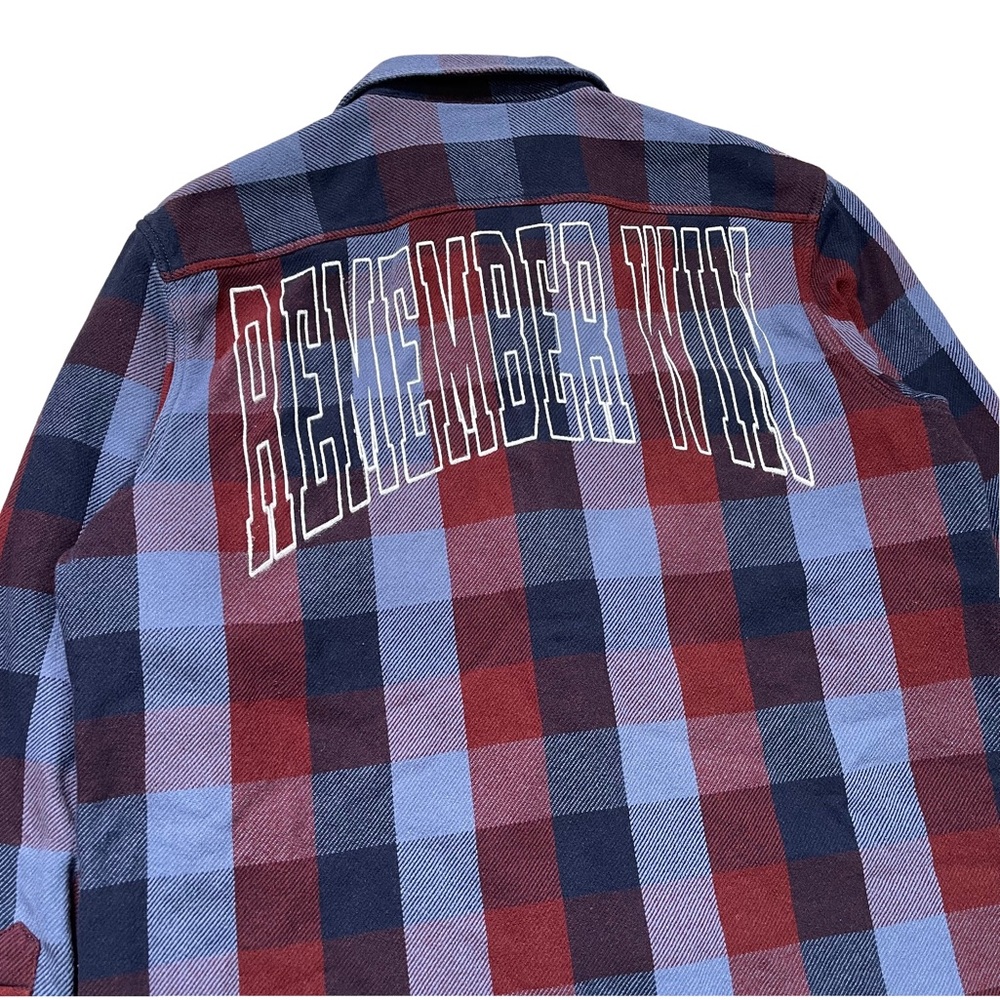 Plaid Flannel Button Up Shirt Remember Win Upcycle